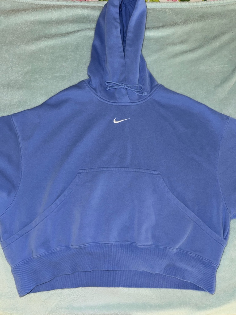 Women’s Nike Phoenix Over-Oversized Fleece Blue Pullover Hoodie Size Medium